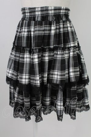 画像: VOLCAN&APHRODITE / チェックスカート  黒チェック T-26-02-18-021-PU-SK-SA-ZT