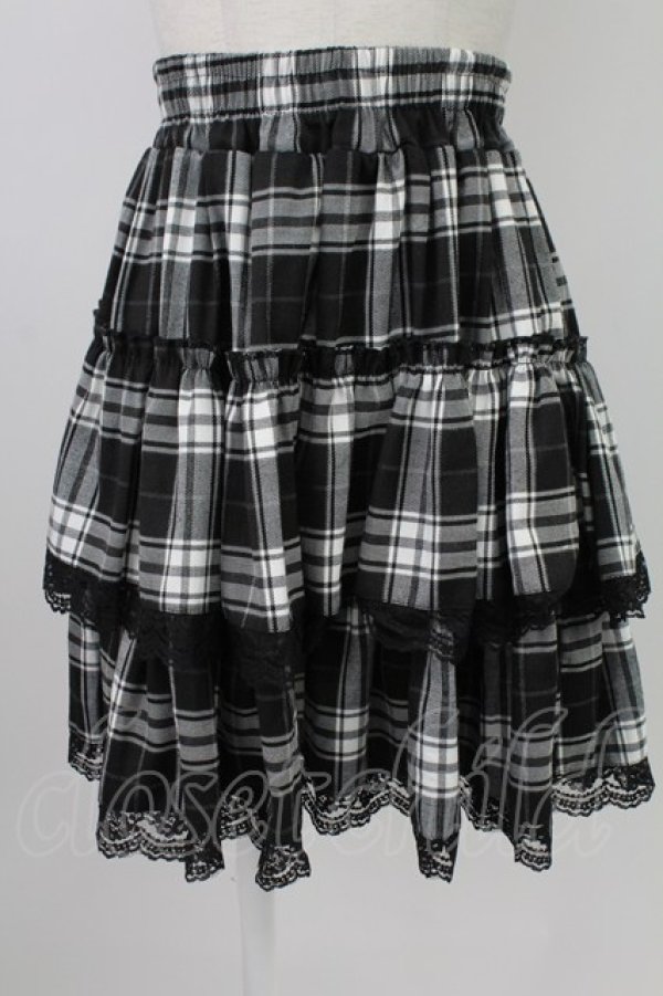 画像1: VOLCAN&APHRODITE / チェックスカート  黒チェック T-26-02-18-021-PU-SK-SA-ZT (1)