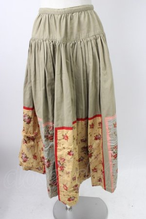 画像: PINK HOUSE / ローズブーケプリントパッチワークスカート  ブラウン T-26-02-18-022-LO-SK-SA-ZT