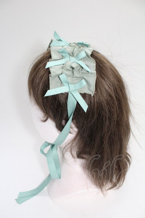 画像2: Chalmiere / フリルヘッドドレス  グリーン T-26-02-18-030-0-AC-SA-ZT (2)