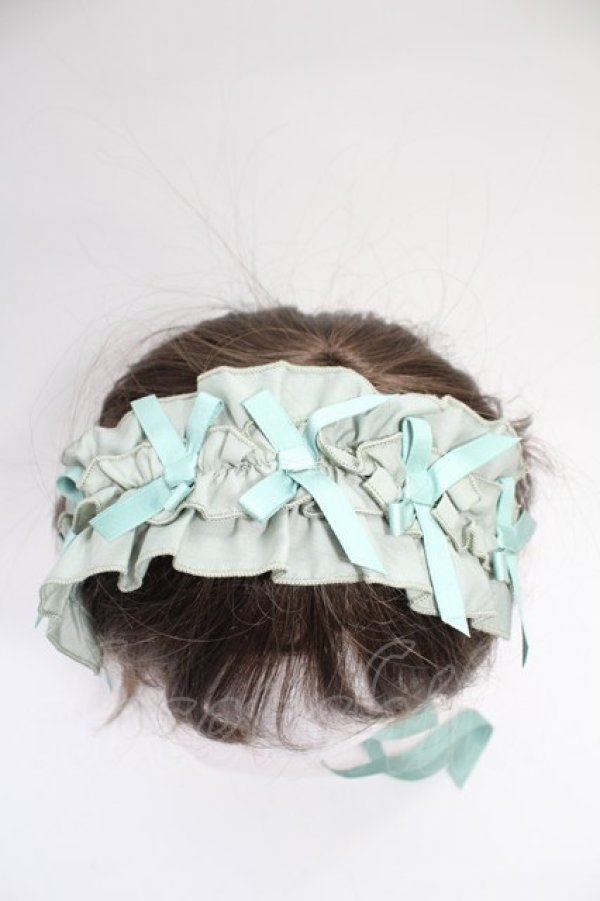 画像4: Chalmiere / フリルヘッドドレス  グリーン T-26-02-18-030-0-AC-SA-ZT (4)