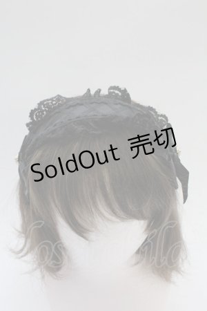 画像: MA*RS / 編み上げリボンビジューヘッドドレスカチューシャ  黒 T-26-02-18-032-EL-AC-SA-ZT486