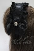 画像2: MA*RS / 編み上げリボンビジューヘッドドレスカチューシャ  黒 T-26-02-18-032-EL-AC-SA-ZT (2)