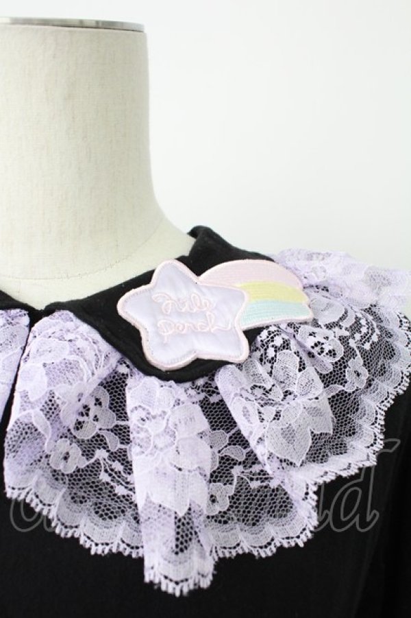 画像6: Nile Perch / 流れ星ワッペン襟カットソー  黒Ｘラベンダー T-26-02-18-003-LO-TO-SA-ZT (6)