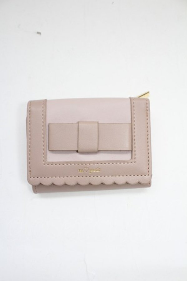 画像2: m petit by misako / リボン三つ折り財布  ピンク T-26-02-18-038-LO-ZA-SA-ZT (2)