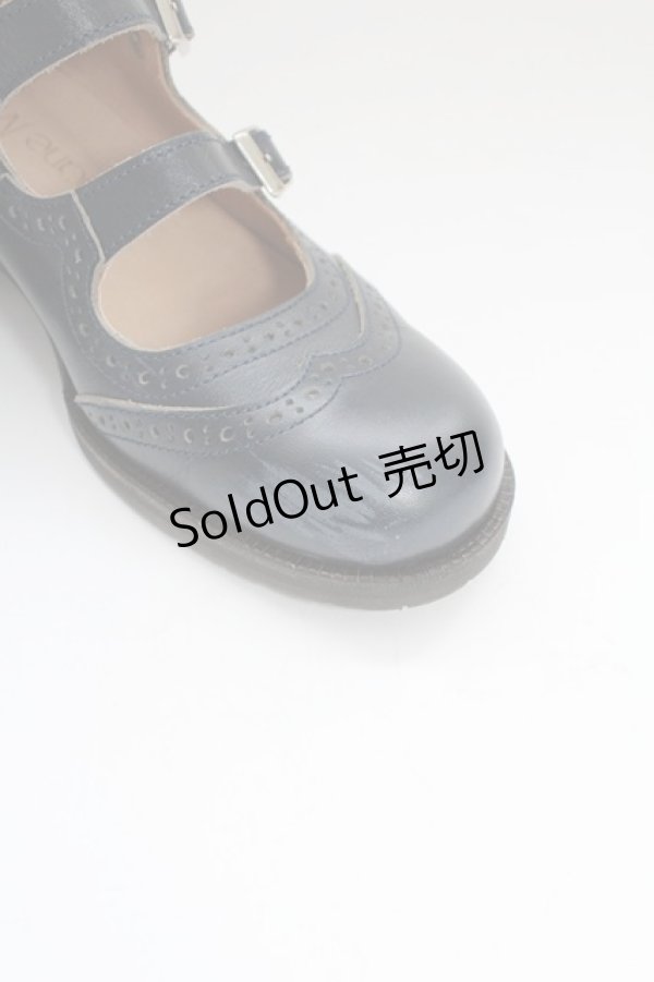 画像3: Jane Marple / 4連ストラップシューズ L ネイビー T-26-02-18-040-JM-SH-SA-ZT (3)