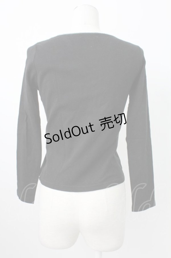 画像2: MILK / ハートモチーフカットソー  黒Ｘ赤 T-26-02-18-004-ML-TO-SA-ZT (2)