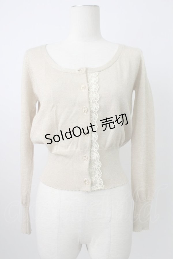画像1: Emily Temple cute / フロントレースラメニットカーディガン  ゴールド T-26-02-18-006-ET-TO-SA-ZT (1)