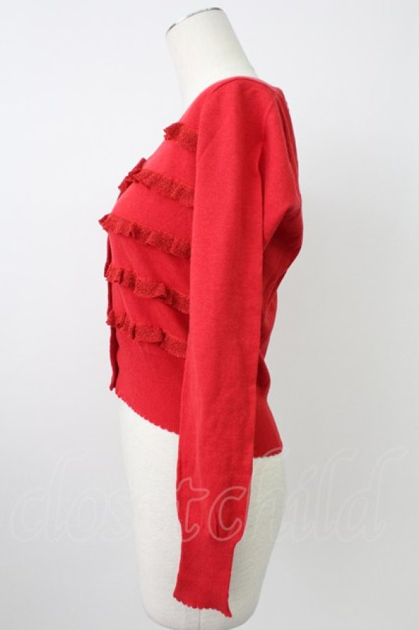 画像3: Emily Temple cute / ラメフリルカーディガン  赤 T-26-02-18-008-ET-TO-SA-ZT (3)