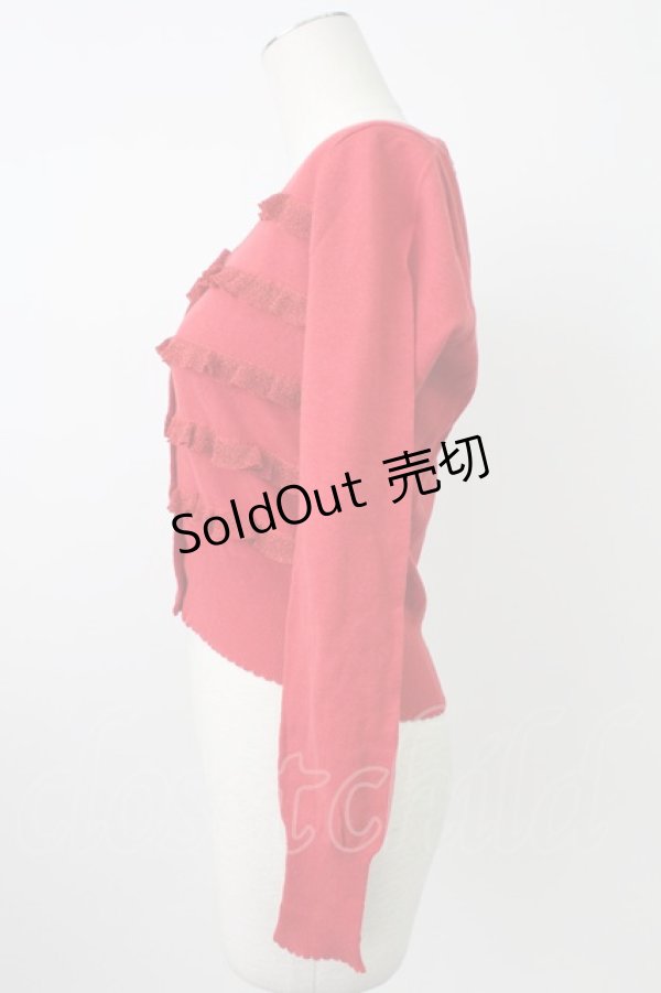 画像3: Emily Temple cute / ラメフリルカーディガン  赤 T-26-02-18-008-ET-TO-SA-ZT570 (3)