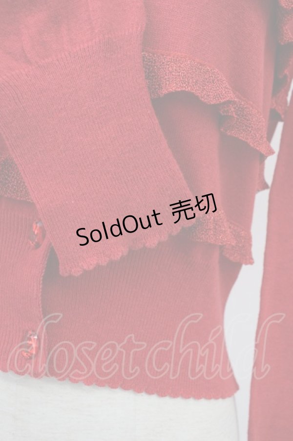 画像5: Emily Temple cute / ラメフリルカーディガン  赤 T-26-02-18-008-ET-TO-SA-ZT570 (5)