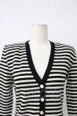画像4: PINK HOUSE / ストライプVネックカーディガン  ブラック×ホワイト T-26-02-18-009-LO-TO-SA-ZT (4)