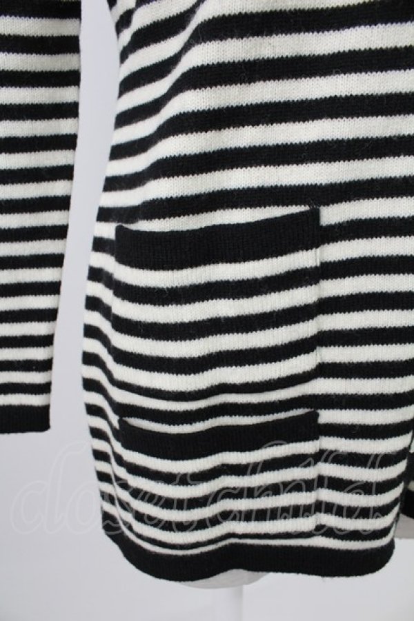 画像5: PINK HOUSE / ストライプVネックカーディガン  ブラック×ホワイト T-26-02-18-009-LO-TO-SA-ZT (5)