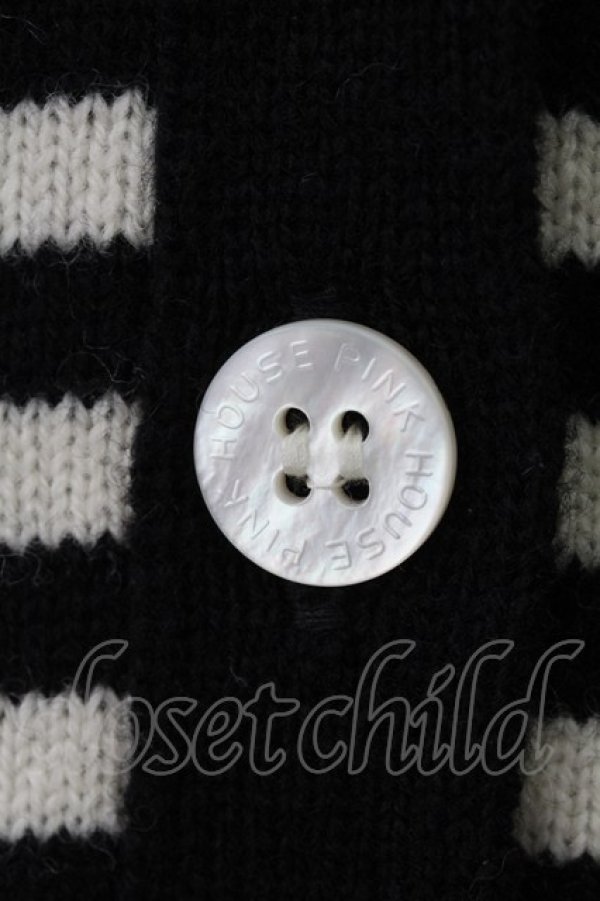 画像6: PINK HOUSE / ストライプVネックカーディガン  ブラック×ホワイト T-26-02-18-009-LO-TO-SA-ZT (6)