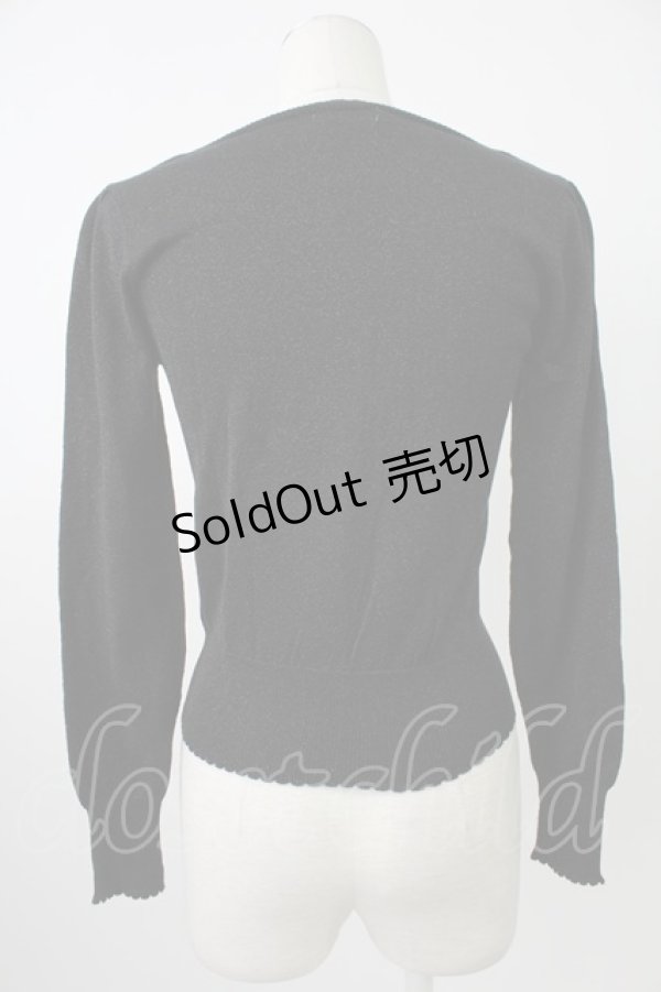 画像2: Emily Temple cute / ラメリボンニットカーディガン  黒ラメＸピンク T-26-02-18-010-ET-TO-SA-ZT (2)