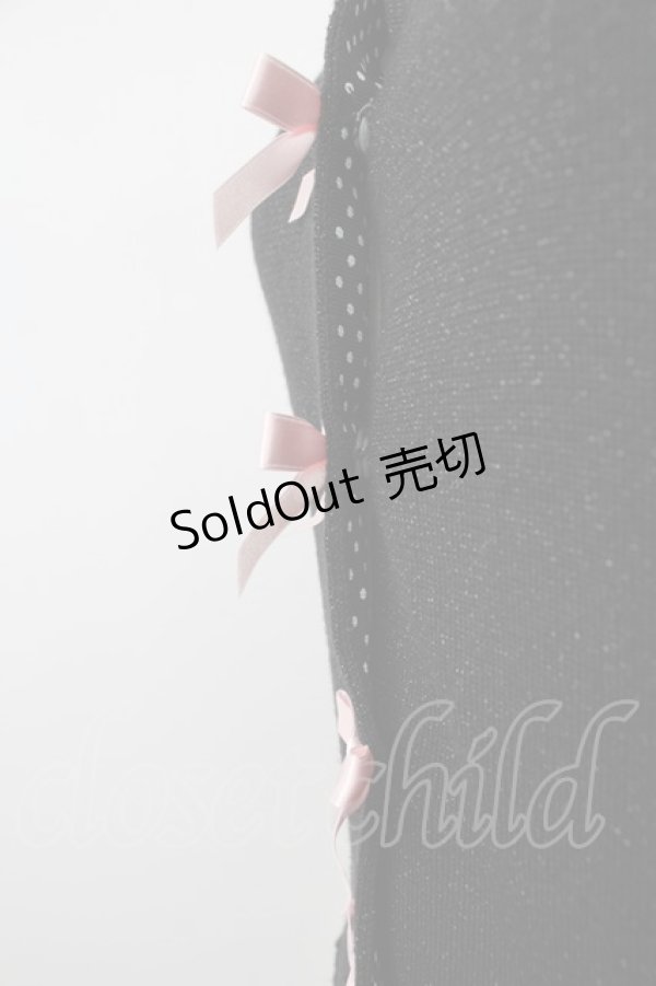 画像4: Emily Temple cute / ラメリボンニットカーディガン  黒ラメＸピンク T-26-02-18-010-ET-TO-SA-ZT (4)