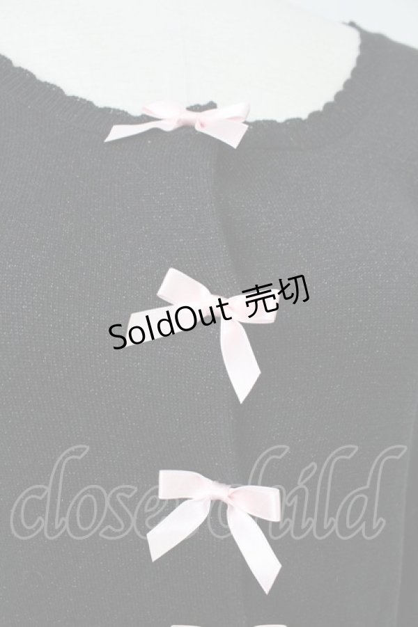 画像6: Emily Temple cute / ラメリボンニットカーディガン  黒ラメＸピンク T-26-02-18-010-ET-TO-SA-ZT (6)