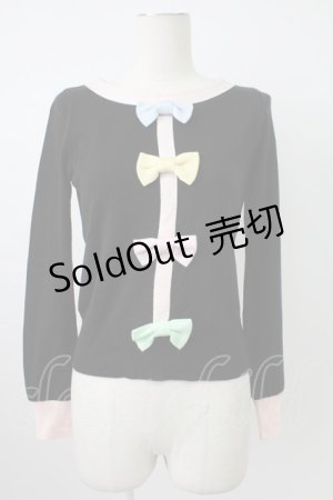 画像: MILK / カラフルリボンニットトップス  黒Ｘカラフル T-26-02-18-011-ML-TO-SA-ZT570
