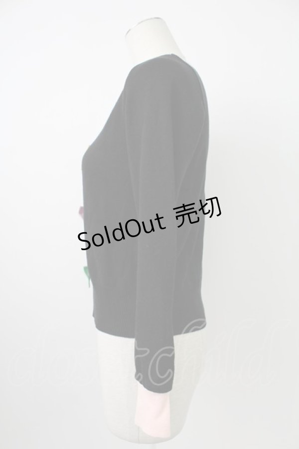 画像3: MILK / カラフルリボンニットトップス  黒Ｘカラフル T-26-02-18-011-ML-TO-SA-ZT570 (3)