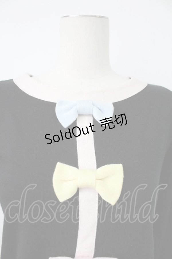 画像5: MILK / カラフルリボンニットトップス  黒Ｘカラフル T-26-02-18-011-ML-TO-SA-ZT570 (5)