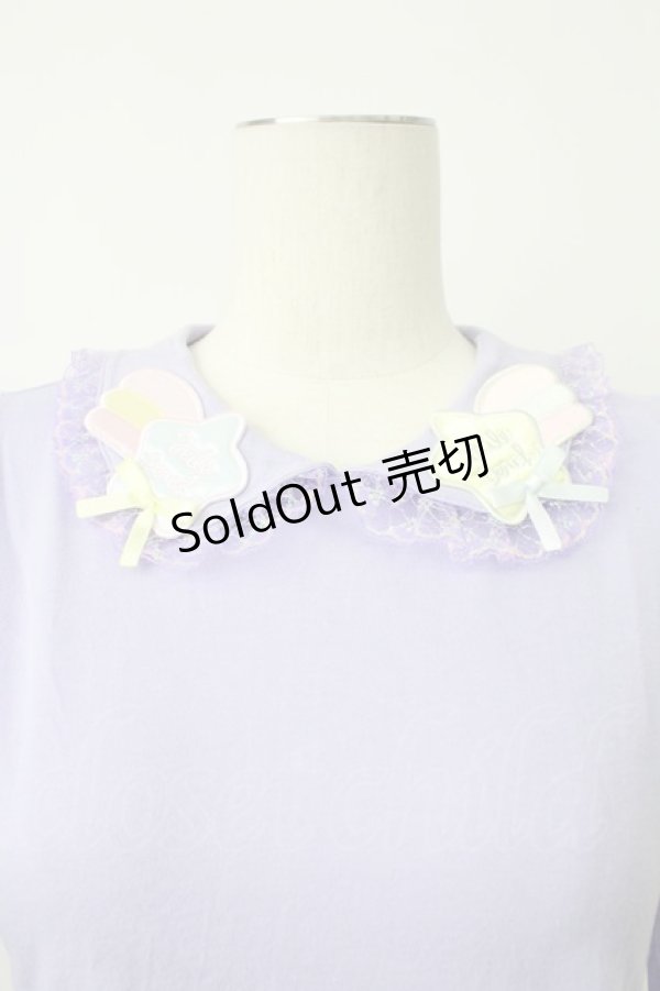 画像7: Nile Perch / 流れ星ワッペン襟カットソー  ラベンダー T-26-02-18-001-LO-TO-SA-ZT570 (7)