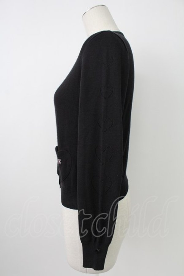 画像3: MILK / ハートポケットカーディガン  黒 T-26-02-18-012-ML-TO-SA-ZT (3)