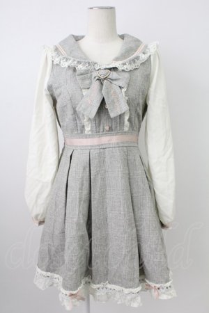 画像: LIZ LISA / セーラー衿ワンピース   グレーＸピンクＸアイボリー T-26-02-18-013-LO-OP-SA-ZT