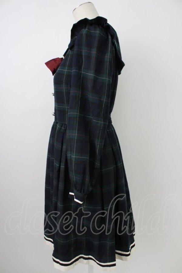 画像3: Secret Honey / チェックセーラーワンピース  グリーンＸネイビー T-26-02-18-014-CA-OP-SA-ZT (3)