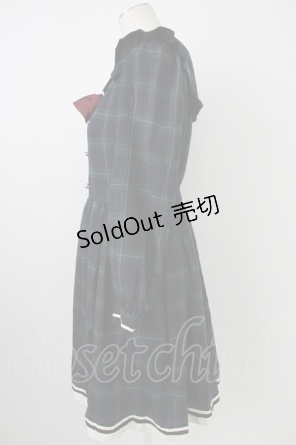 画像3: Secret Honey / チェックセーラーワンピース  グリーンＸネイビー T-26-02-18-014-CA-OP-SA-ZT (3)