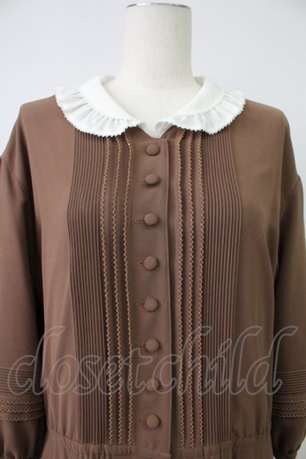 画像5: INGEBORG / フロントピンタックワンピース  ブラウン T-26-02-18-015-LO-OP-SA-ZT (5)