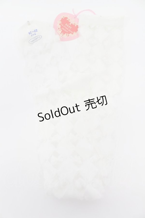 画像1: BABY,THE STARS SHINE BRIGHT / BABYダイヤ柄シースルーオーバーニーソックス  白 T-26-02-19-001-BA-ZA-SA-ZT437 (1)