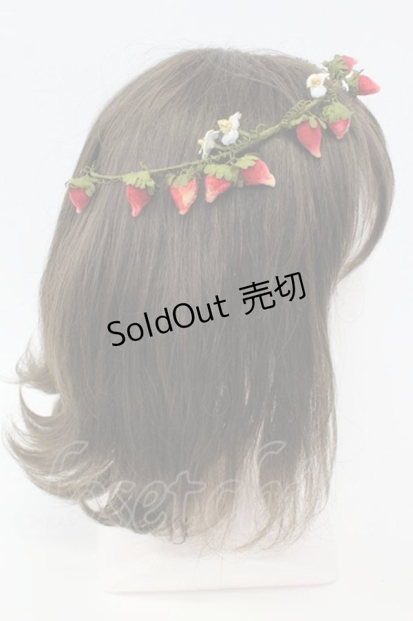 画像2: PINK HOUSE / いちごお花蔓  緑Ｘ赤 T-26-02-19-036-LO-AC-SA-ZT (2)