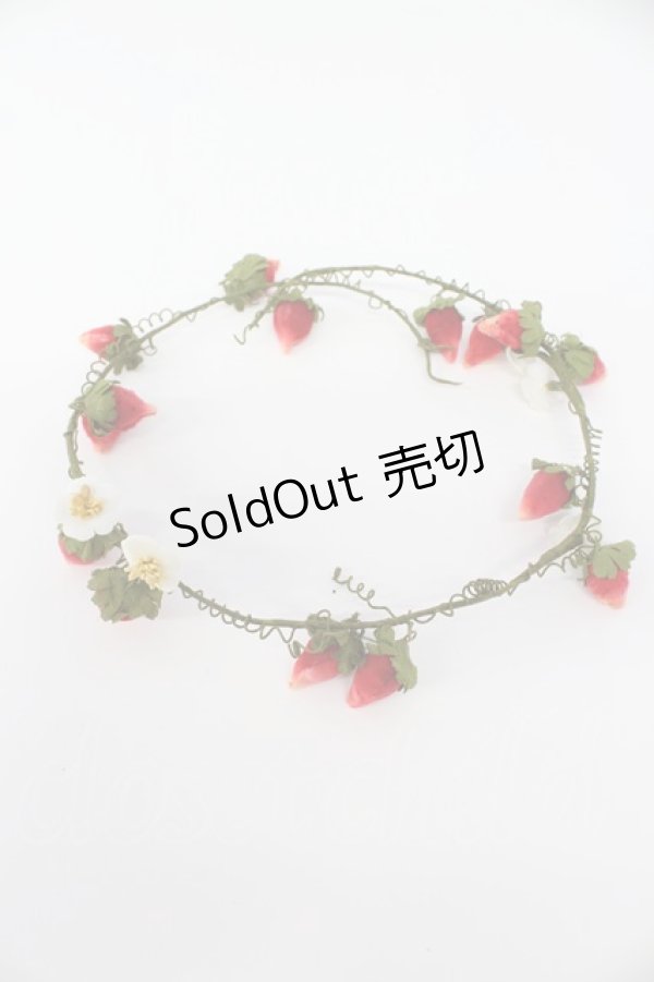 画像4: PINK HOUSE / いちごお花蔓  緑Ｘ赤 T-26-02-19-036-LO-AC-SA-ZT (4)