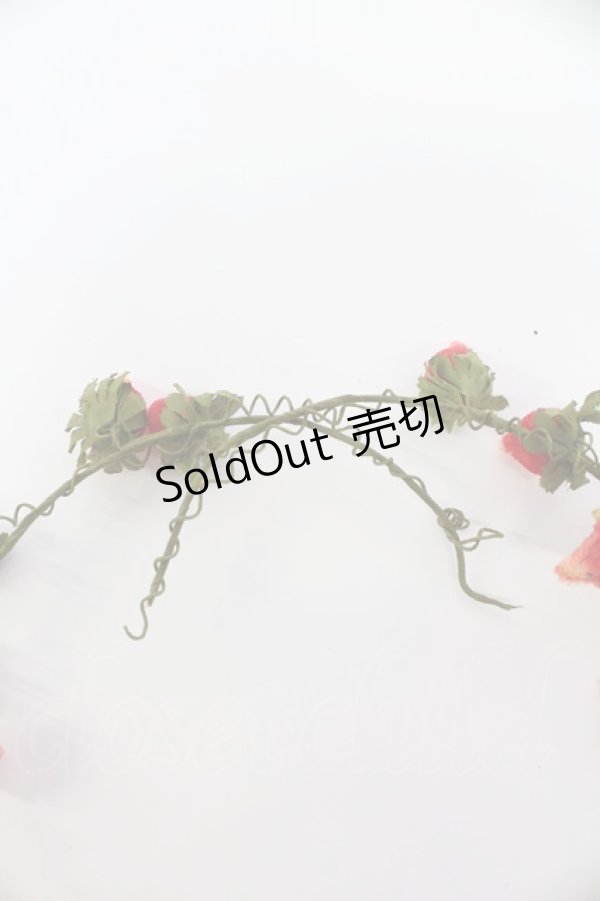 画像5: PINK HOUSE / いちごお花蔓  緑Ｘ赤 T-26-02-19-036-LO-AC-SA-ZT (5)