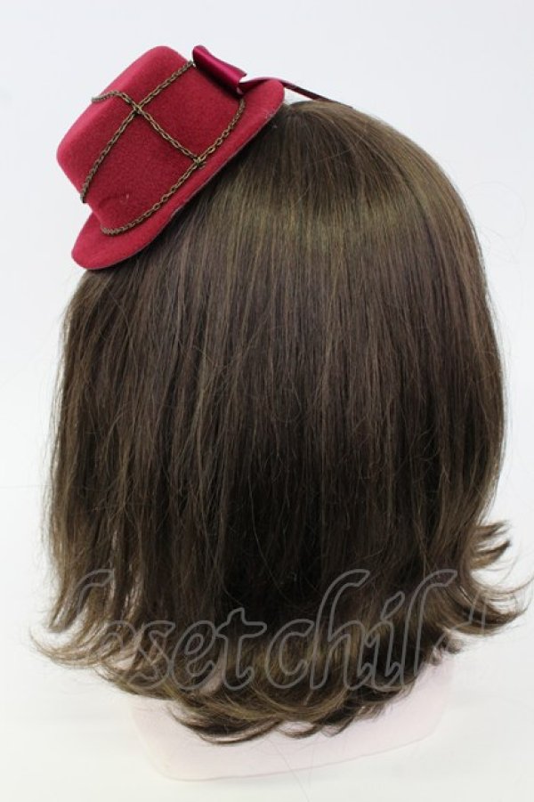 画像2: Amavel / ギアモチーフミニHAT  ボルドー T-26-02-19-040-CA-AC-SA-ZT (2)