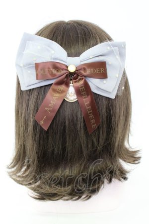 画像: Amavel / 時計モチーフリボンバレッタ  ミントＸゴールド T-26-02-19-043-CA-AC-SA-ZT