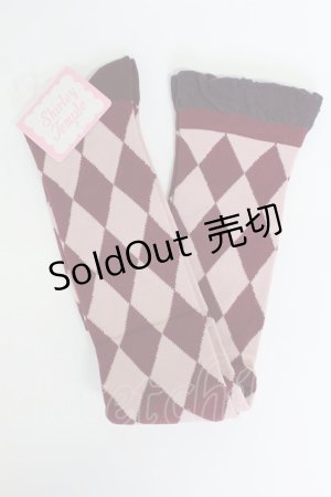 画像: Shirley Temple / ダイヤ柄オーバーニー 22-24CM ボルドー T-26-02-19-008-ET-ZA-SA-ZT437