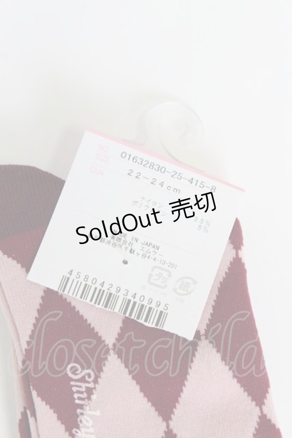 画像3: Shirley Temple / ダイヤ柄オーバーニー 22-24CM ボルドー T-26-02-19-008-ET-ZA-SA-ZT437 (3)