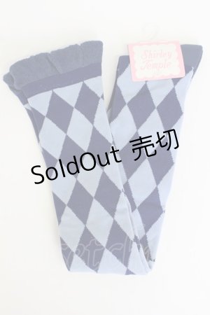 画像: Shirley Temple / ダイヤ柄オーバーニー 22-24CM 青 T-26-02-19-013-ET-ZA-SA-ZT444