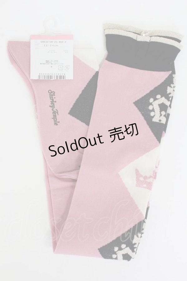 画像2: Shirley Temple / クラウンダイヤオーバーニー 22-24CM ピンク T-26-02-19-014-ET-ZA-SA-ZT444 (2)