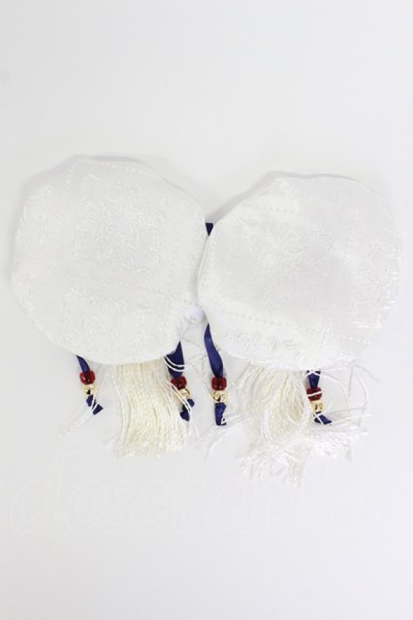 画像2: Amavel / シニヨンカバー  白Ｘネイビー T-26-02-19-021-CA-AC-SA-ZT (2)