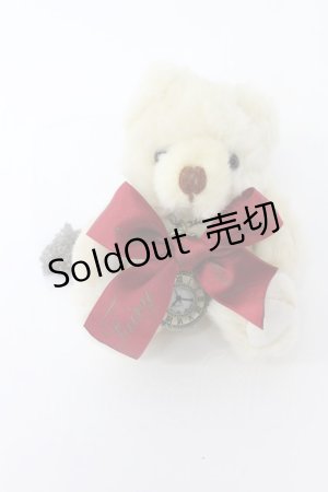 画像: Amavel / 時計テディベアバッグチャーム  白 T-26-02-19-027-CA-ZA-SA-ZT485