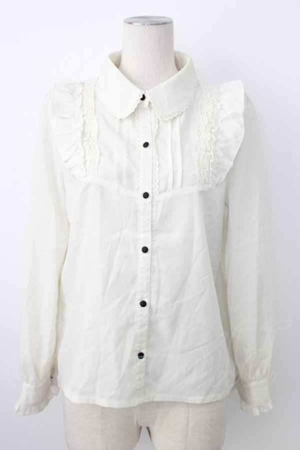 画像1: axes femme / フリルブラウス  アイボリー T-26-02-20-003-AX-BL-SA-ZT (1)