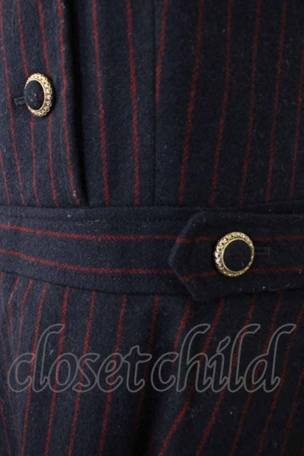 画像4: Jane Marple / ストライプジャンパースカート  ネイビーＸ赤 T-26-02-20-023-JM-OP-SA-ZT (4)