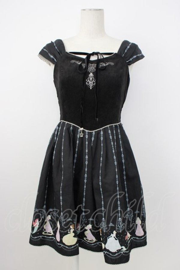 画像1: Secret Honey / オーナメントクリスマスワンピース(ディズニープリンセスVer.)  黒 T-26-02-20-025-CA-OP-SA-ZT (1)