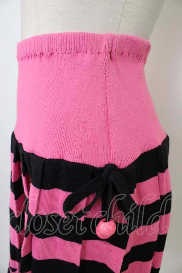 画像3: MILK / チェリーボーダーニットスカート  濃ピンクＸ黒 T-26-02-20-028-ML-SK-SA-ZT (3)