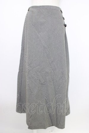 画像: INGEBORG / ベルト使い千鳥柄スカート L クロ T-26-02-20-030-LO-SK-OW-ZT