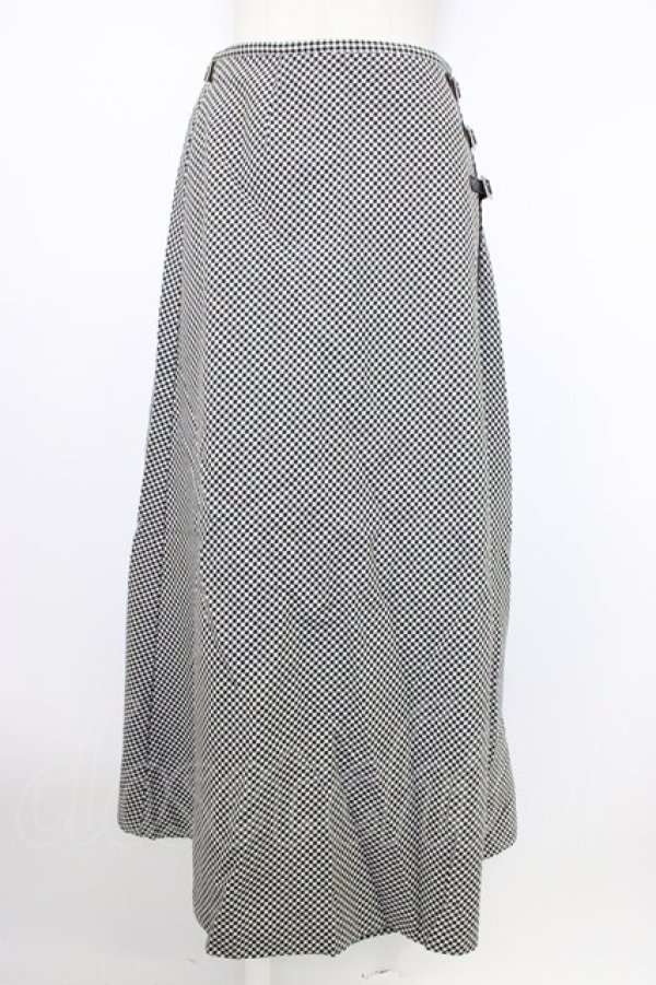 画像1: INGEBORG / ベルト使い千鳥柄スカート L クロ T-26-02-20-030-LO-SK-OW-ZT (1)
