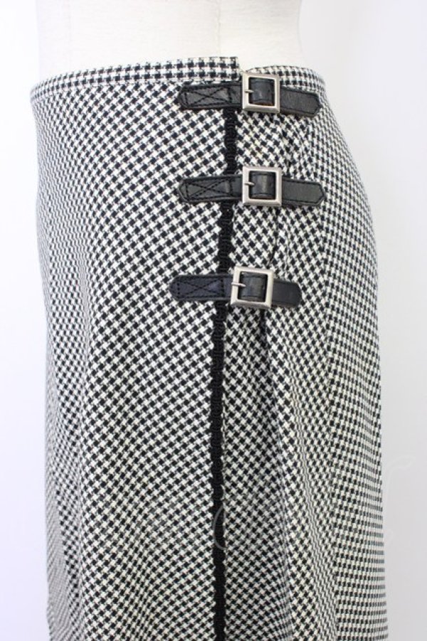 画像3: INGEBORG / ベルト使い千鳥柄スカート L クロ T-26-02-20-030-LO-SK-OW-ZT (3)
