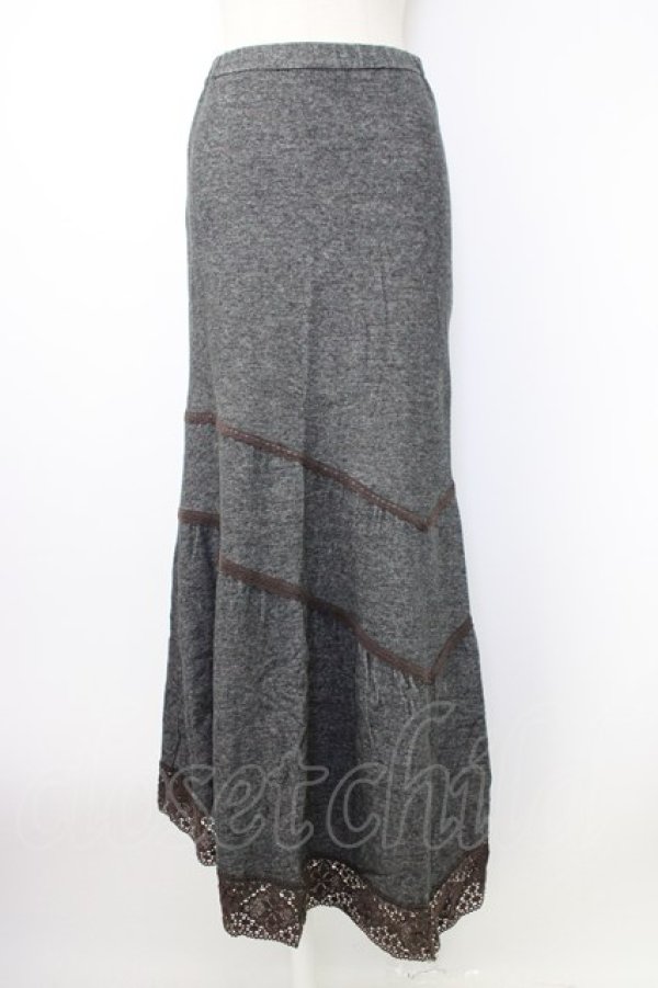画像1: INGEBORG / レース配色カットスカート  グレー T-26-02-20-031-LO-SK-OW-ZT (1)